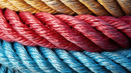 Static nylon cords. The gymnastic rope is a polypropylene cord. bright colors. A very soft, flexible rope is perfect for sporting events and outdoor activities. Ai generativeの素材