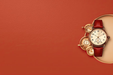 Watch isolated on yellow background, ai generativeの素材