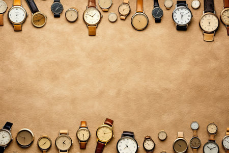 Wrist watches collage with copy space, ai generativeの素材