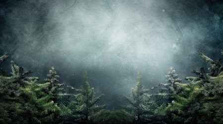 Christmas and New years eve Background. Beautiful Wide Angle Holiday Template with Christmas ball on fir tree and highlights. Web banner with copy space for design. Ai generativeの素材