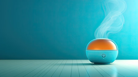 Essential oil aroma diffuser humidifier diffusing water articles in the air copy spaceの素材