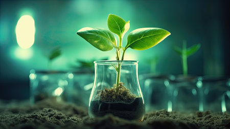 Young Plant Growing In Sunlight. Ai generativeの素材
