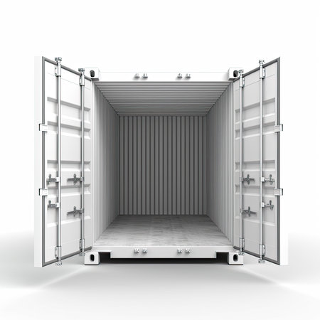 Container, open door, white background ai generativeの素材