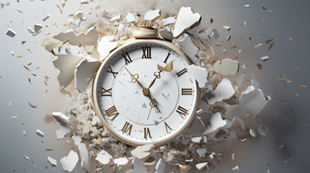 Part of broken watch, romantic time concept, ai generativeの素材
