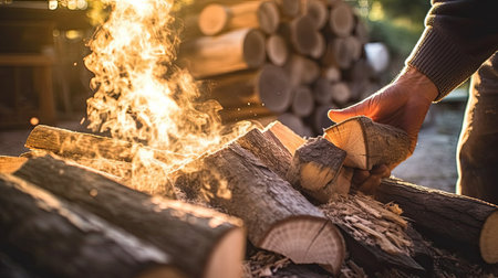 Wooden boards are stacked in a sawmill or carpentry shop. Sawing drying and marketing of wood. Industrial background.の素材
