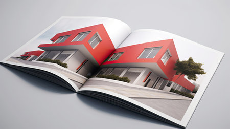 Real estate or construction business brochure design theme template.の素材