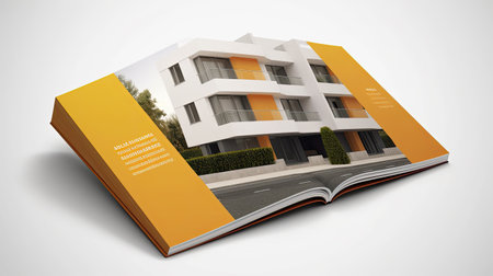 Real estate or construction business brochure design theme templateの素材
