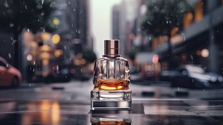 luxury cosmetic for men on street, copy spaceの素材