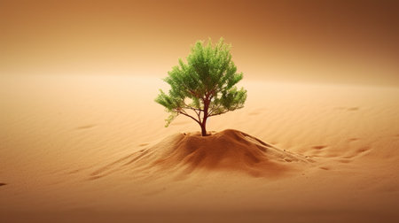 Growing young maize seedling in cultivated agricultural farm field with modern technology conceptsの素材