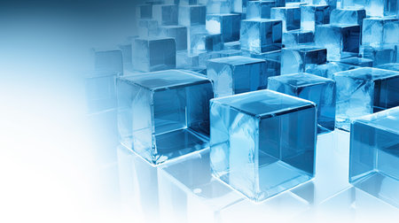 Crystal clear ice cubes as backgroundの素材