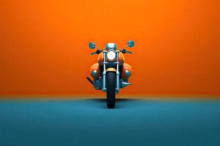 motorcycle on color background, copyspace for your individual text.の素材
