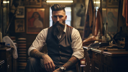 Barber shop, hair clipper and black man portrait of an entrepreneur with a smile. Salon, professional worker and male person face with happiness and proud from small business and beauty parlorの素材