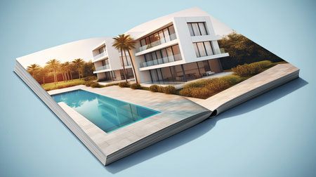 Real estate or construction business brochure design theme template.の素材