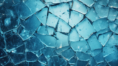 Broken frosted window pane or front door glass background decorative realistic daylight design.の素材