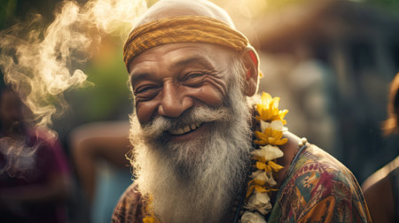 Old Happy Hawaiian Manの素材