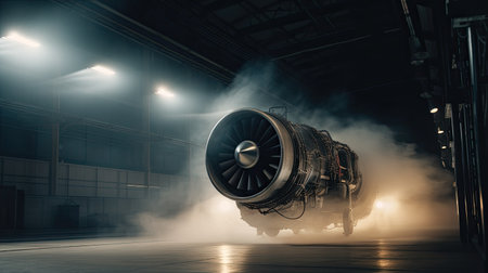 Turbo-jet engine of the plane, close up.の素材