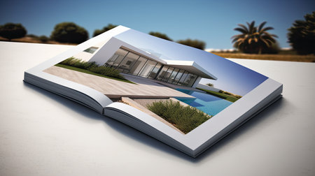 Real estate or construction business brochure design theme templateの素材