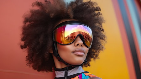 Beautiful sexy elegance haired hair woman driver, has happy fun cheerful smiling face, Studio photo on a bright colored backgroundの素材