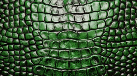 Crocodile green genuine leather background.の素材