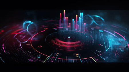 DJ console cd mp4 deejay mixing desk house music party in nightclub with colored disco lightsの素材