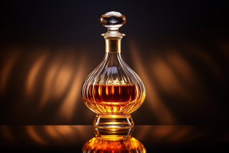 Bottle of Very Special Cognac on fire background.の素材