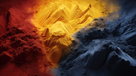 Colorful sand as the background image with wave-shaped structure.の素材