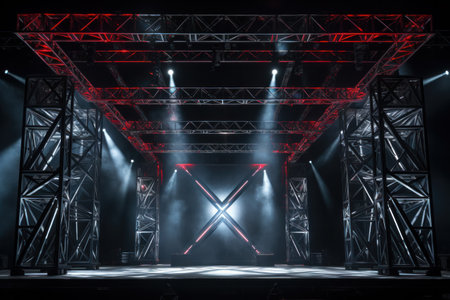 Free stage with clolr lights, lighting devicesの素材