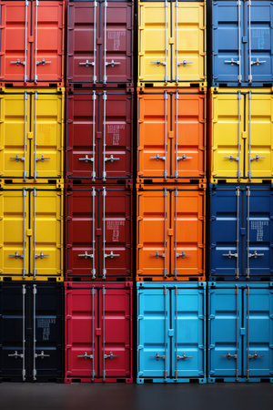 Background of Stack of Cargo Containers at a Portの素材