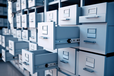 Data collection in containers, archive of commercial company documentsの素材