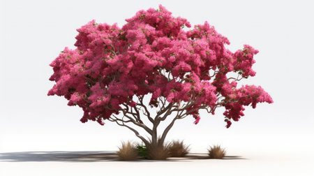 abstract pink or purple tree isolated on white background.の素材