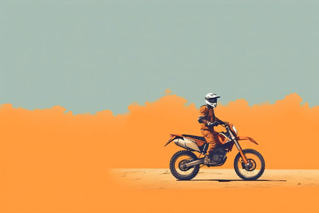 motorcycle on color background, copyspace for your individual text.の素材