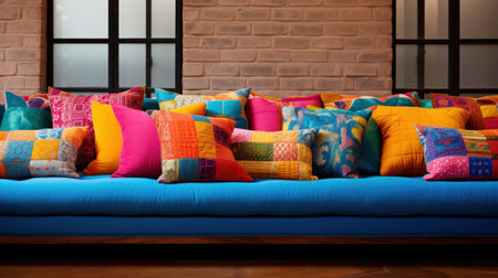handmade, interior design, decoration elements concept. there is sinple but original pillowcases...
