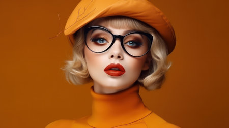 Closeup portrait smiling cheerful happy young pin up woman making heart sign with hands isolated grey wall background. Positive human emotion expression feeling life perception attitude body languageの素材