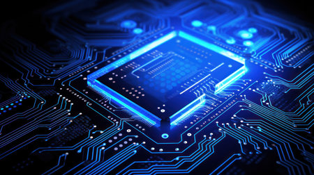Smart industry concept. Automation and data exchange in manufacturing technologiesの素材