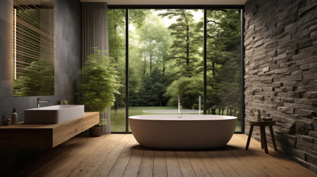 Bathroom at home in loft style with designer renovationの素材