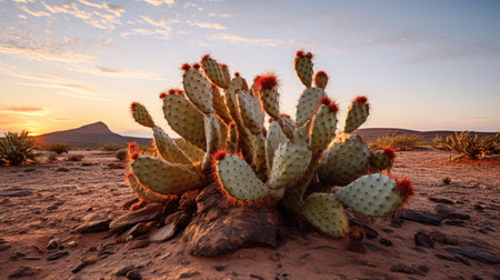 desert, cactus in desert, desert, latin america, clouds and sand, red sand in desert, cactusの素材