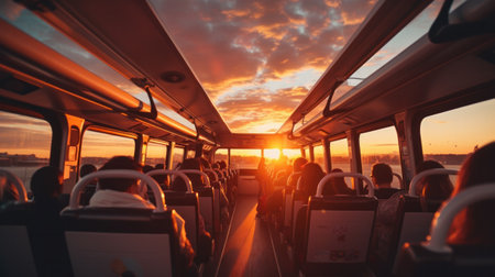 comfortable passenger bus interior with upholstered seats individual transfer for a group of people conversion of the interior of a truck