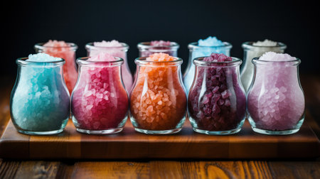 Set of Salt Colorful Cosmetics Bath Relaxation in jarの素材