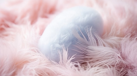 Colorful Easter egg in the nest. Space for textの素材