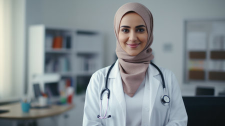 Female Physician Medical Doctor Working In Labの素材