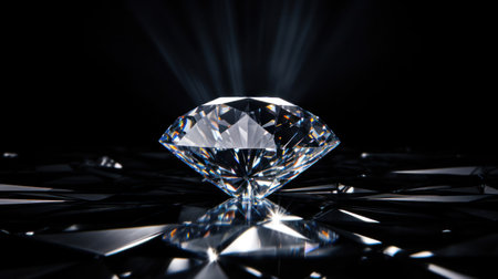 Rich Dimond Reflection With Black Background.の素材