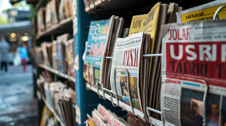 Street Newspaper Stand with noname, abstract newspapersの素材