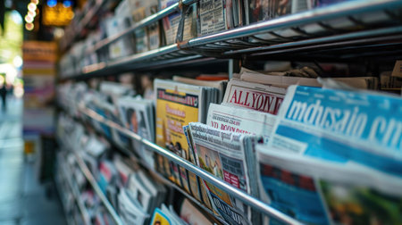 Street Newspaper Stand with noname, abstract newspapersの素材