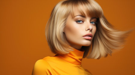 Beautiful woman with multi-colored hair and creative make up and hairstyle. Beauty face.の素材