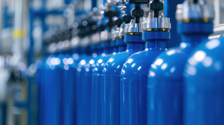 Cylinder compressed gases for oxygen, nitrogen, carbon dioxide, hydrogen and argon for welding and hospital.の素材