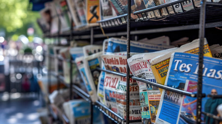 Street Newspaper Stand with noname, abstract newspapersの素材