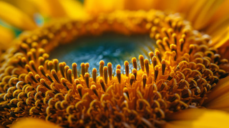 blooming sunflower close up surfaceの素材