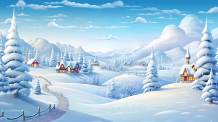 Winter fairy tale. cottage in beautiful snow forestの素材