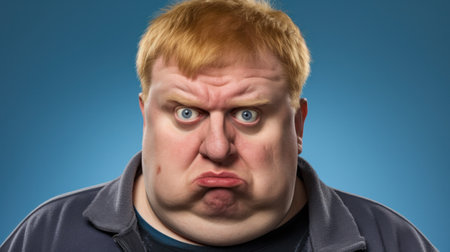 Portrait of pensive man close upの素材