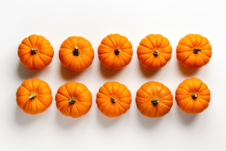 Pumpkins isolated over a white background.の素材